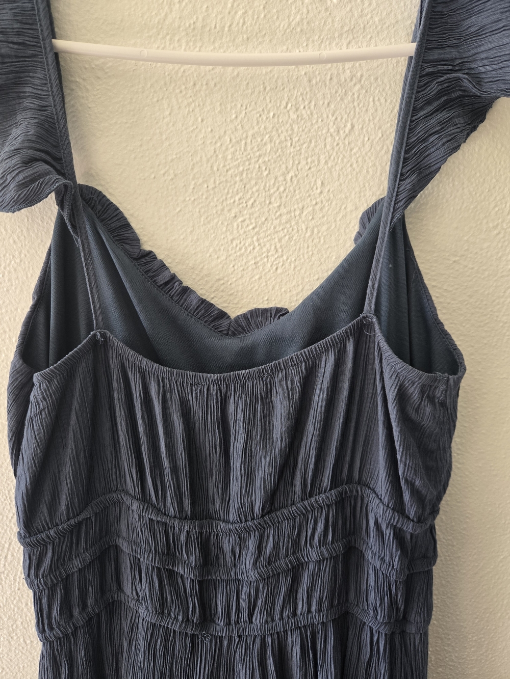 Navy Ruffle-Strap Maxi Dress - Picture 8 of 8